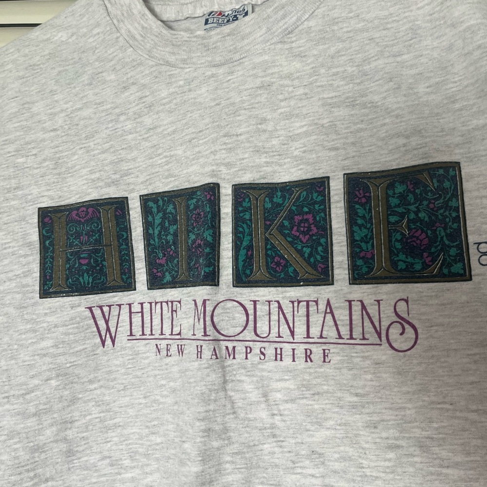 Vintage Dated 1992 New Hampshire Hike White Mountains T-Shirt - Picture 2 of 5